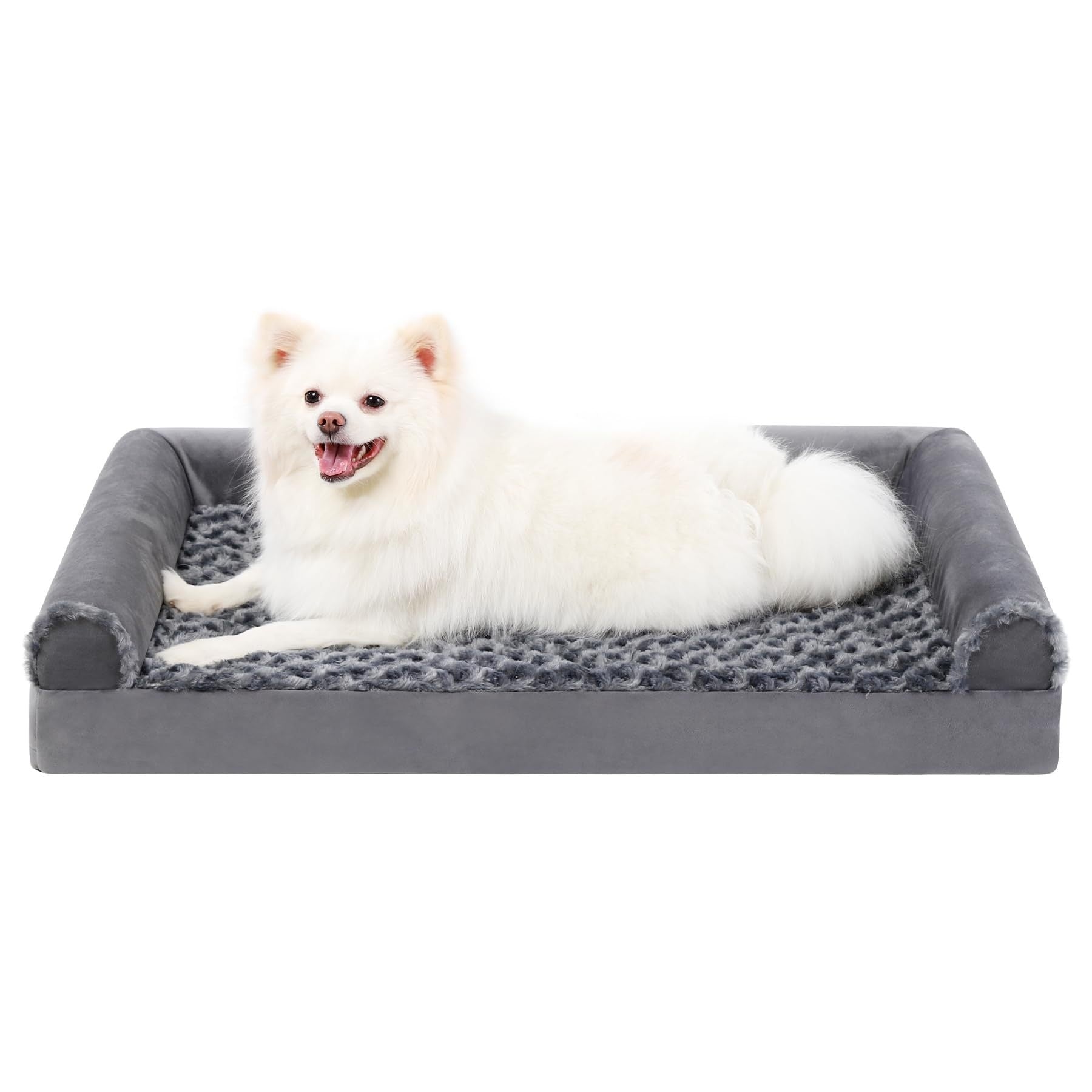 KTX-522067 Removable and Washable U-Shaped Pet Sofa in Gray - Multiple Sizes Available