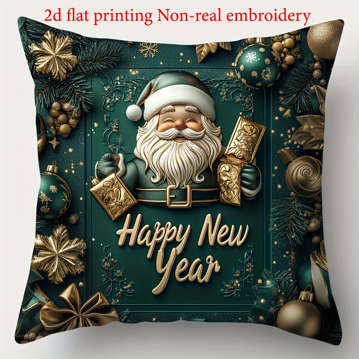 KTX-522835 Christmas Cartoon Elk and Rabbit Decorative Linen Cushion Cover - 45x45cm Size