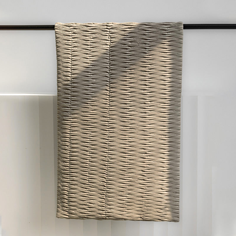 KTX-523411 Modern Minimalist Geometric Bed Runner and Pillowcase Set in Cream and Coffee - Various Sizes Available