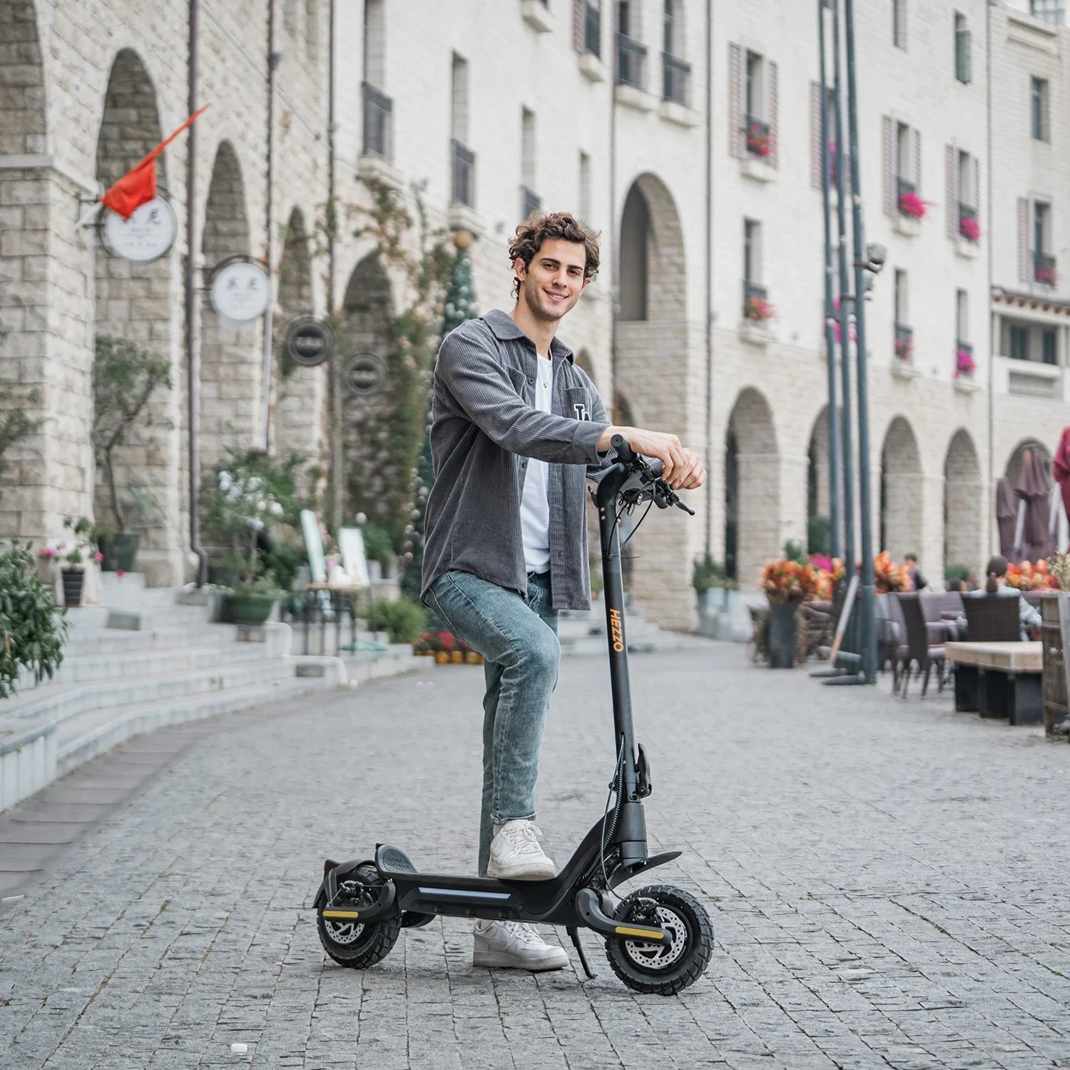 KTX-524435 F5 10-Inch Folding Electric Kick Scooter with 1600W Dual Motors, 50KM Range, Full Suspension