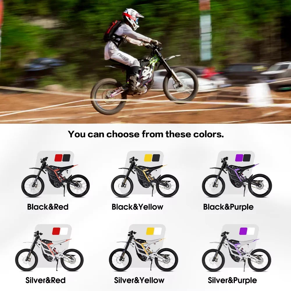 KTX-525779 2025 Electric Dirt Bike 72V 10kW Mid-Drive Full Suspension Max Speed 85KM/H 120KM Range Off-Road Motorcycle