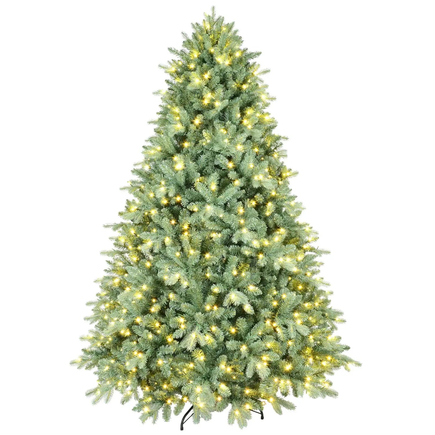 KTX-525843 8ft Blue-Green PE/PVC Mixed Artificial Christmas Tree with LED Lights