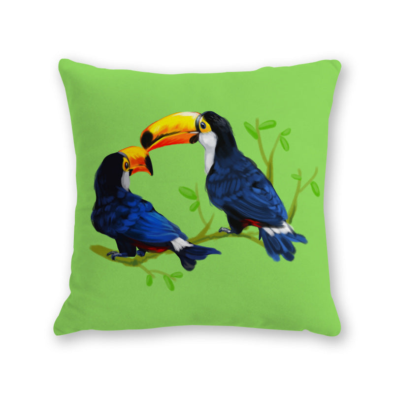 KTX-526291 Modern Cartoon Cotton and Linen Throw Pillow Cover - 45x45cm