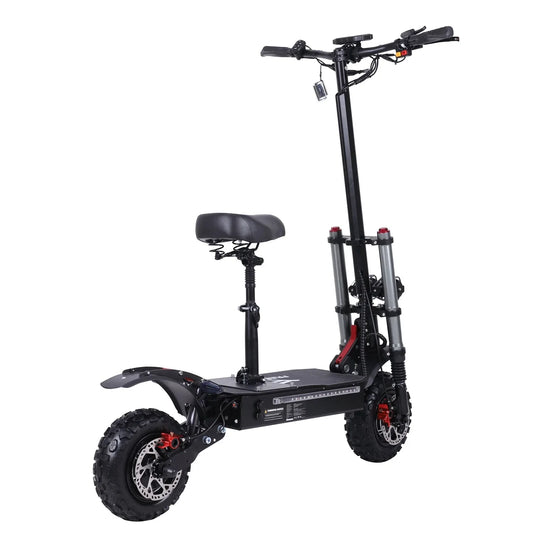KTX-526739 60V 38AH Electric Scooter with Seat, 6000W Motor, 100-120KM Range, Foldable & Waterproof, Dual Suspension