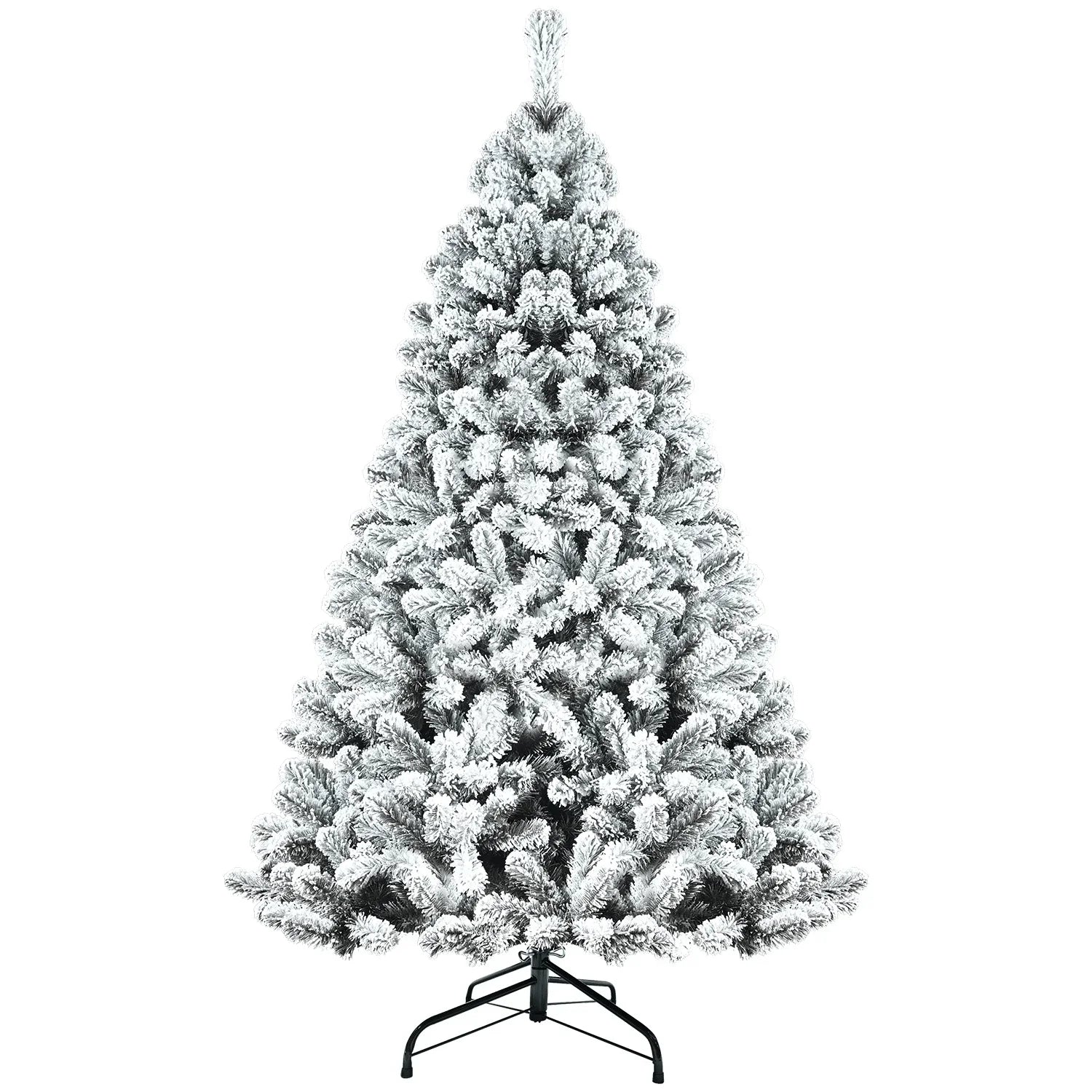 KTX-526995 Eco-Friendly PVC Flocked Artificial Christmas Tree 9ft (180cm) Fireproof Hinged Design for Festive Decorations