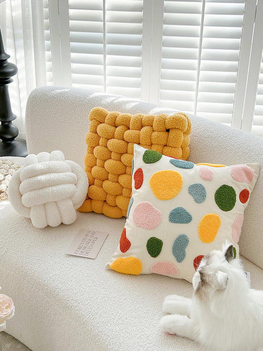 KTX-527443 Nordic Geometric Square Pillow Cover with Core Color Palette