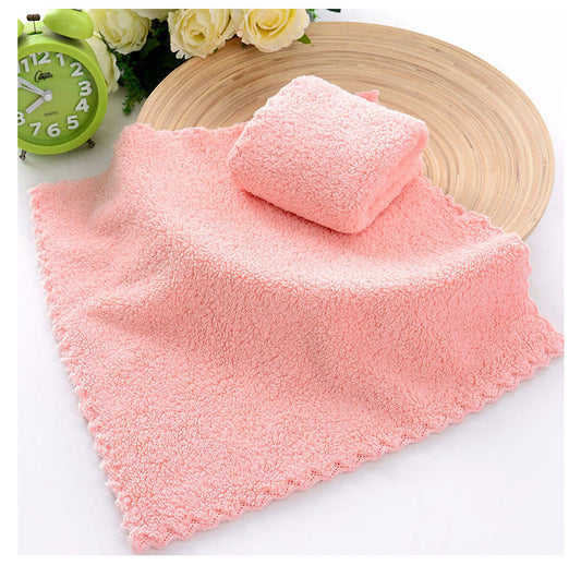 KTX-529107 Coral Fleece Face Towels for Kids - Soft and Absorbent, Available in Multiple Colors