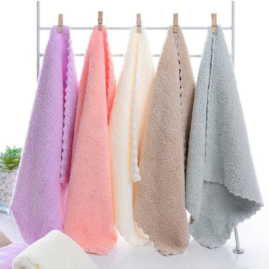 KTX-529107 Coral Fleece Face Towels for Kids - Soft and Absorbent, Available in Multiple Colors