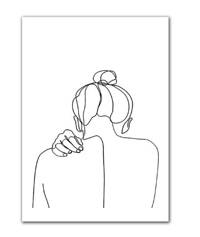 KTX-529619 Minimalist Black and White Cotton and Polyester Wall Art Mural with Inspirational Quote for Salon Décor