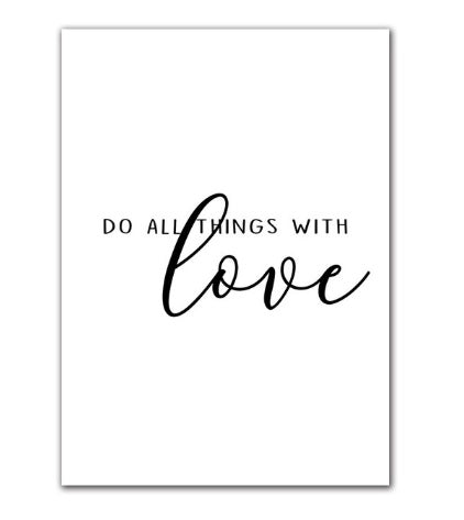 KTX-529619 Minimalist Black and White Cotton and Polyester Wall Art Mural with Inspirational Quote for Salon Décor