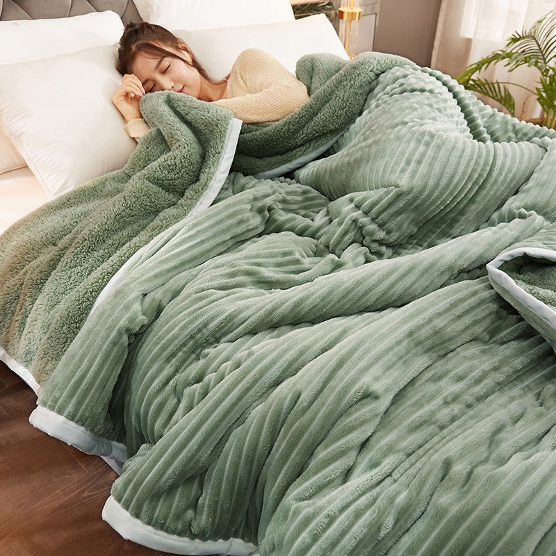 KTX-529683 Luxurious Lamb Cashmere Three-Layer Blanket - Available in Multiple Sizes