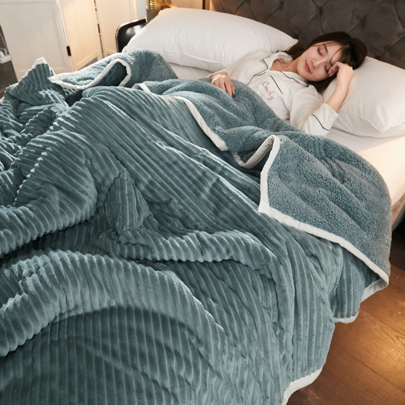 KTX-529683 Luxurious Lamb Cashmere Three-Layer Blanket - Available in Multiple Sizes