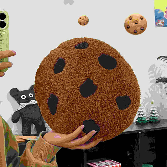 KTX-530003 Giant Cookie Plush Throw Pillow - Soft Plush Bedding Decor, 28cm x 45cm