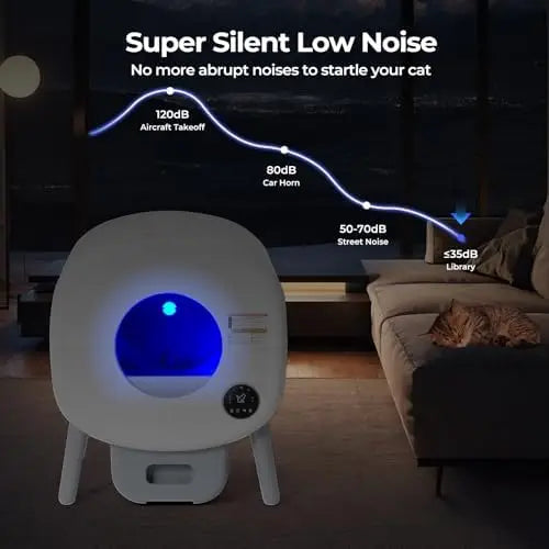 KTX-530131 Eco-Friendly Self-Cleaning Cat Litter Box for Multiple Cats with Smart App Control and Quiet Operation - 76L Capacity