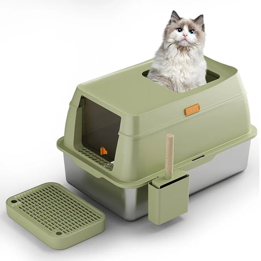 KTX-531283 Automatic Self-Cleaning Cat Litter Box with Smart App Control, Stainless Steel & Plastic Materials
