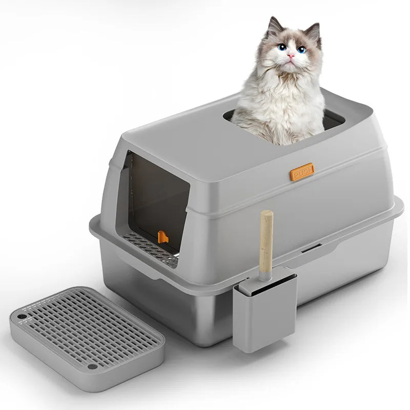 KTX-531283 Automatic Self-Cleaning Cat Litter Box with Smart App Control, Stainless Steel & Plastic Materials