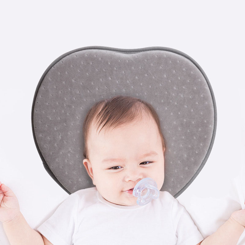 KTX-531667 Baby Heart-shaped Pillow with Memory Foam and Cotton Cover - Various Colors and Styles Available