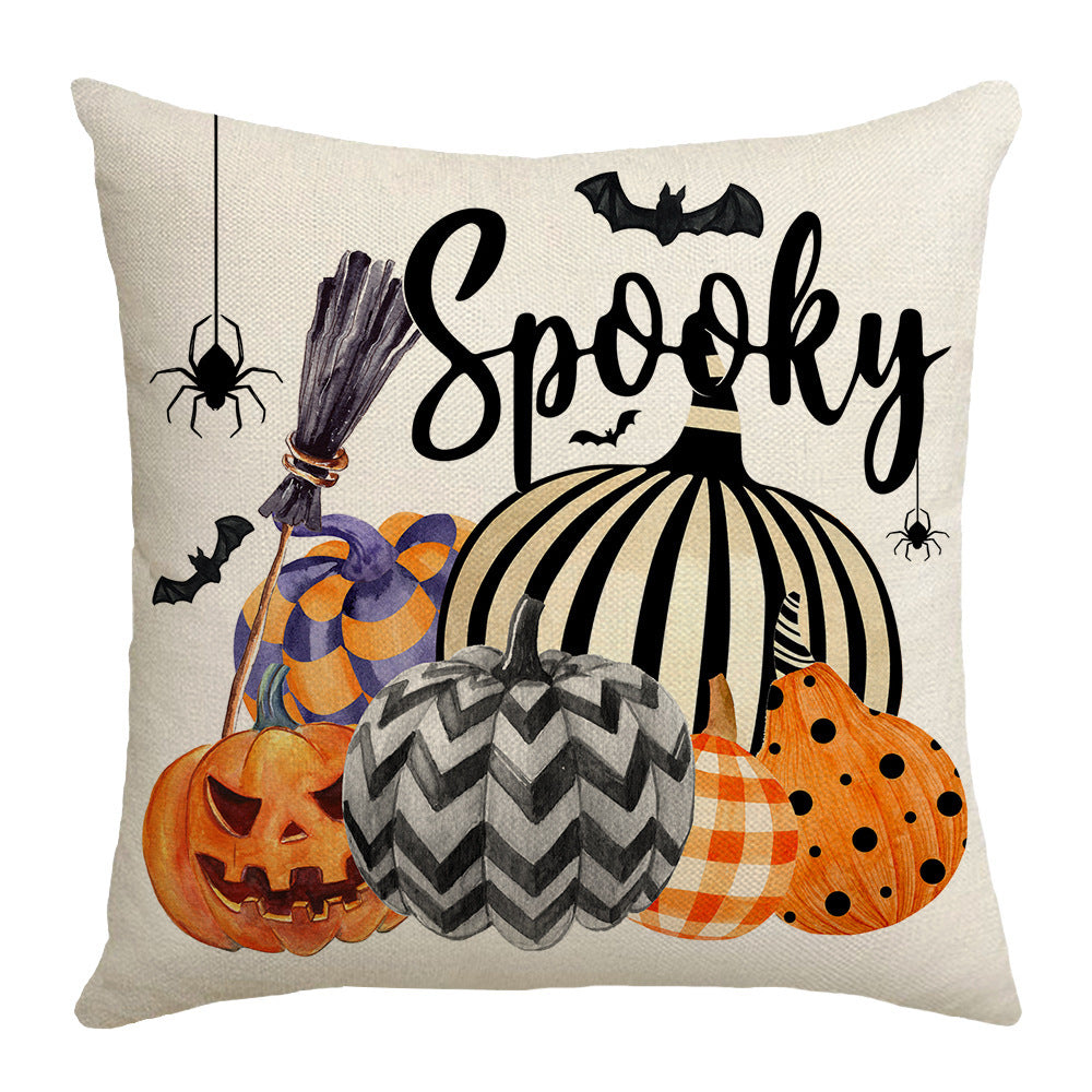 KTX-531795 Cartoon Car Pumpkin Print Sofa Pillow Case 45x45cm Nordic Style