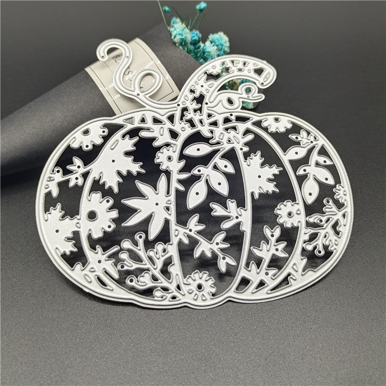 KTX-531923 Carbon Steel Pumpkin Metal Embossing Knife Mold for Manual Paper Cutting, Modern Plant Etching Design