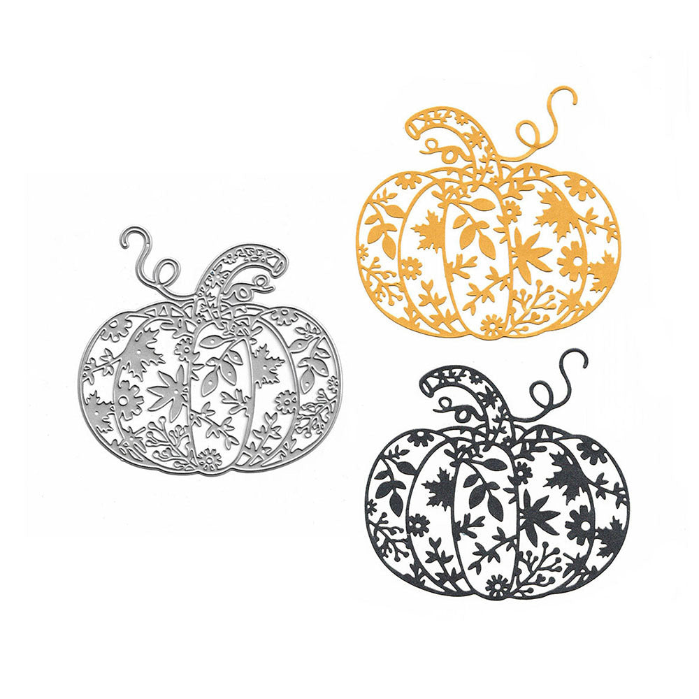 KTX-531923 Carbon Steel Pumpkin Metal Embossing Knife Mold for Manual Paper Cutting, Modern Plant Etching Design