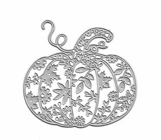 KTX-531923 Carbon Steel Pumpkin Metal Embossing Knife Mold for Manual Paper Cutting, Modern Plant Etching Design