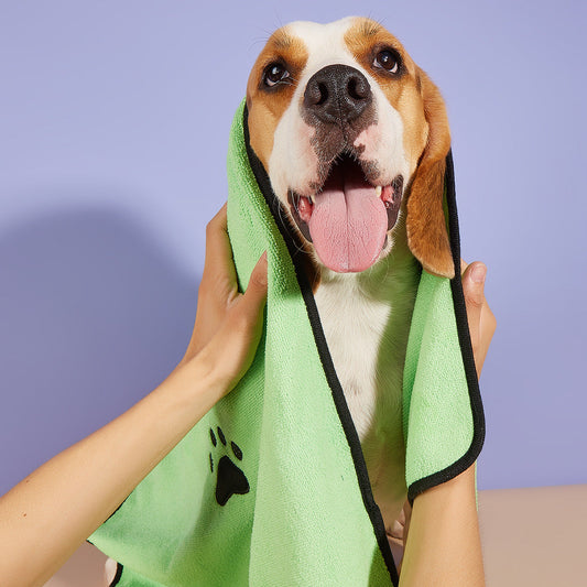 KTX-532563 Quick-Drying Soft Absorbent Coral Fleece Pet Bath Towel for Dogs and Cats in Various Colors