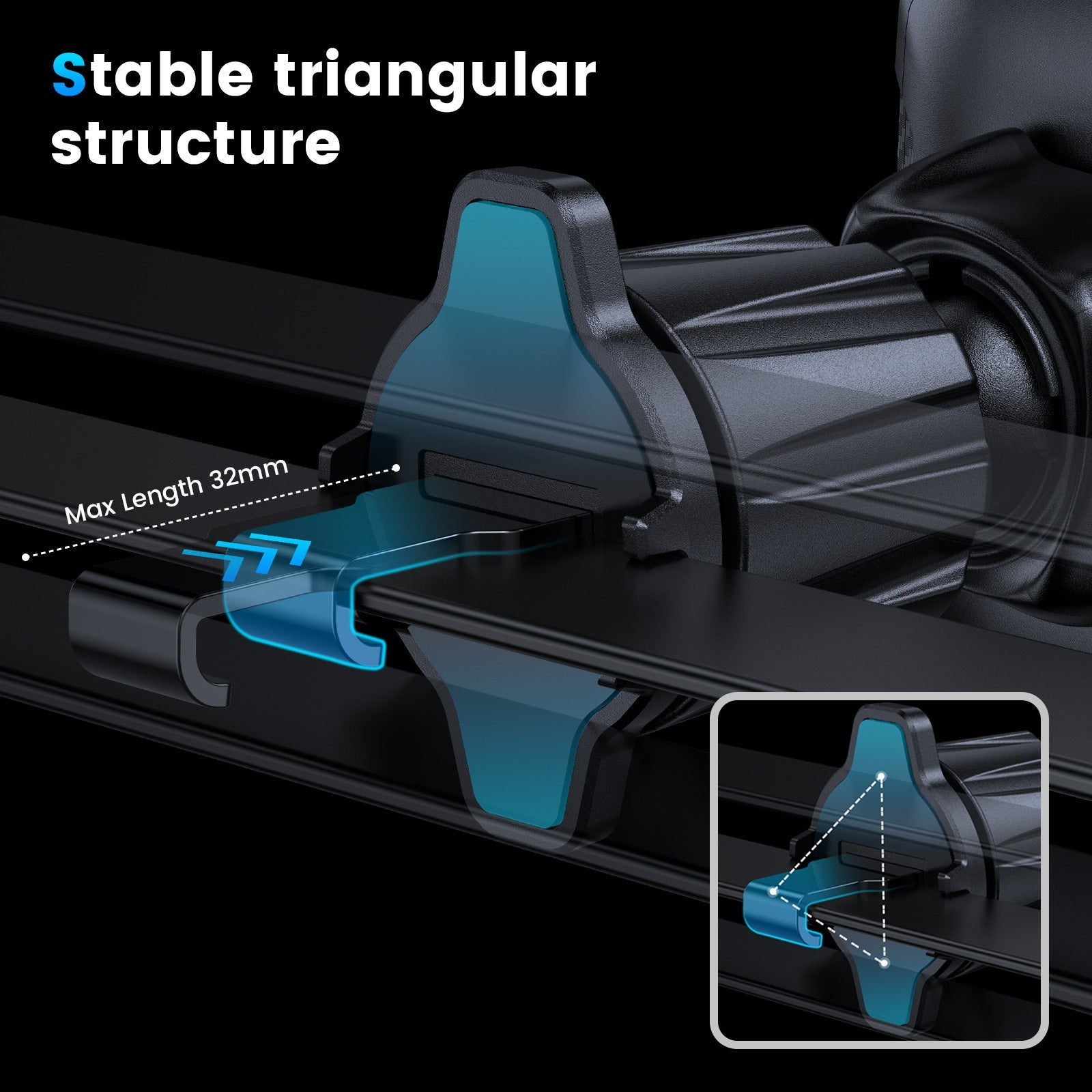 KTX-533203 Universal Car Air Vent Mobile Phone Holder - Snap-On Rechargeable Design