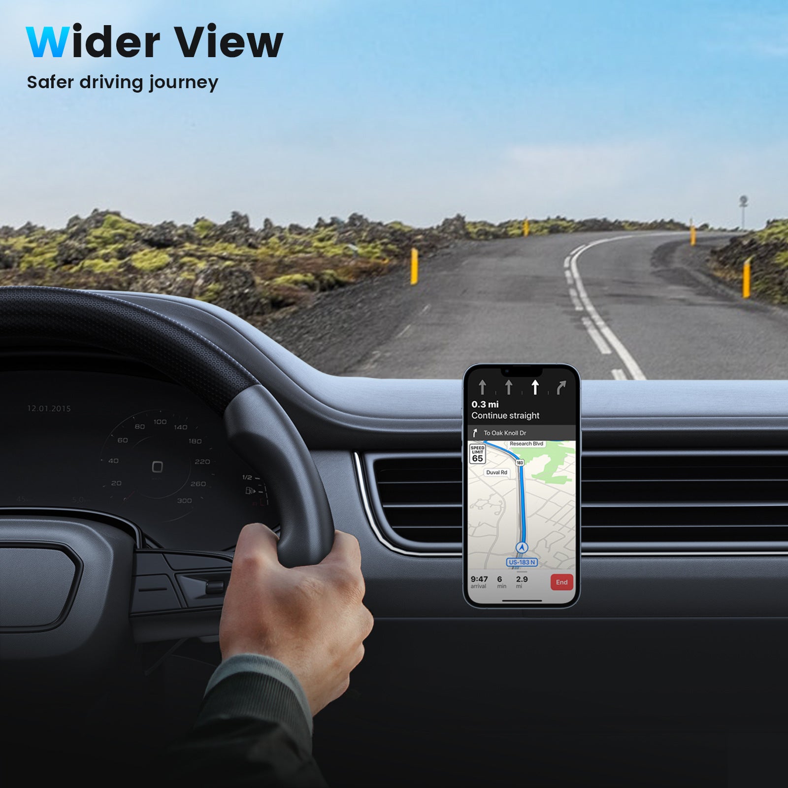 KTX-533203 Universal Car Air Vent Mobile Phone Holder - Snap-On Rechargeable Design