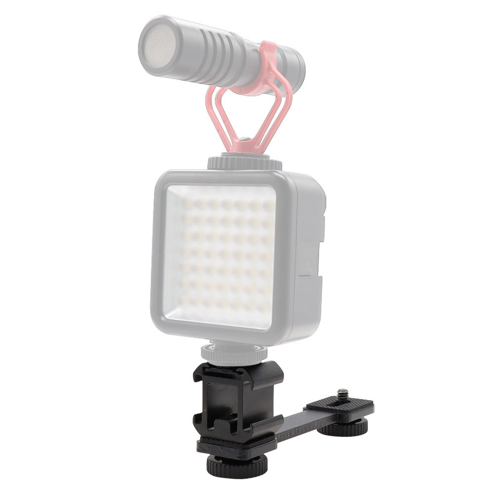 KTX-534355 Three-Head Hot Shoe Bracket for Camera and Flash, Aluminum Alloy Construction, Maximum Load 2 kg