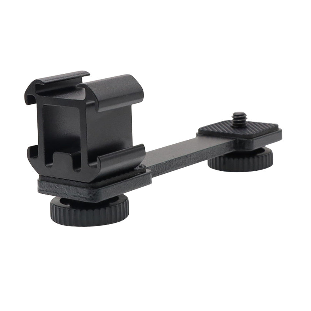 KTX-534355 Three-Head Hot Shoe Bracket for Camera and Flash, Aluminum Alloy Construction, Maximum Load 2 kg