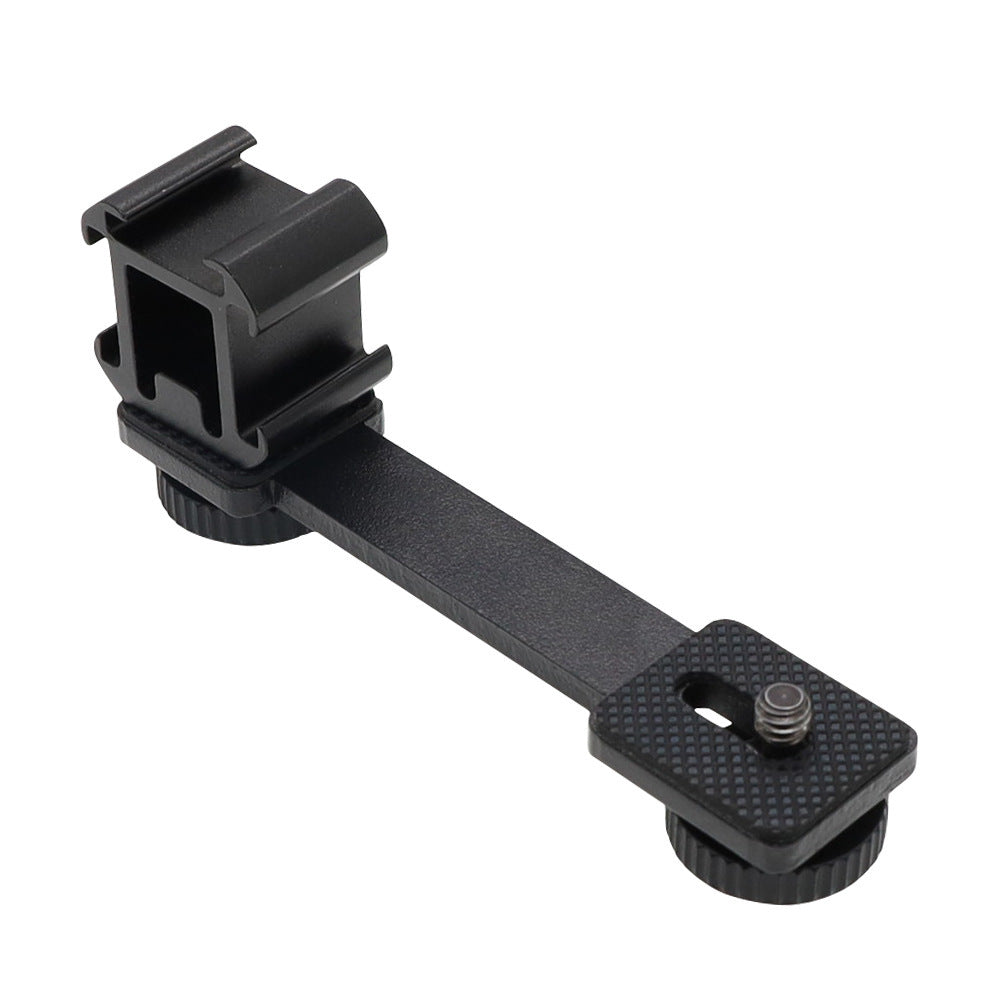 KTX-534355 Three-Head Hot Shoe Bracket for Camera and Flash, Aluminum Alloy Construction, Maximum Load 2 kg