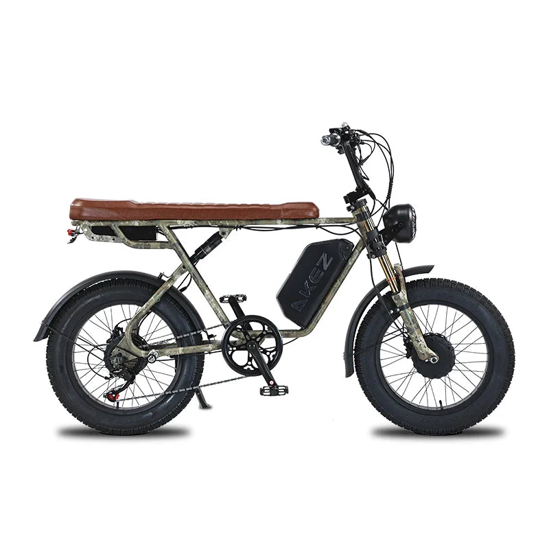 KTX-534611 Electric Mountain Fat Bike with 1500W Motor and 26Ah Lithium Battery, 20-Inch Wheels, 7-Speed Gear System