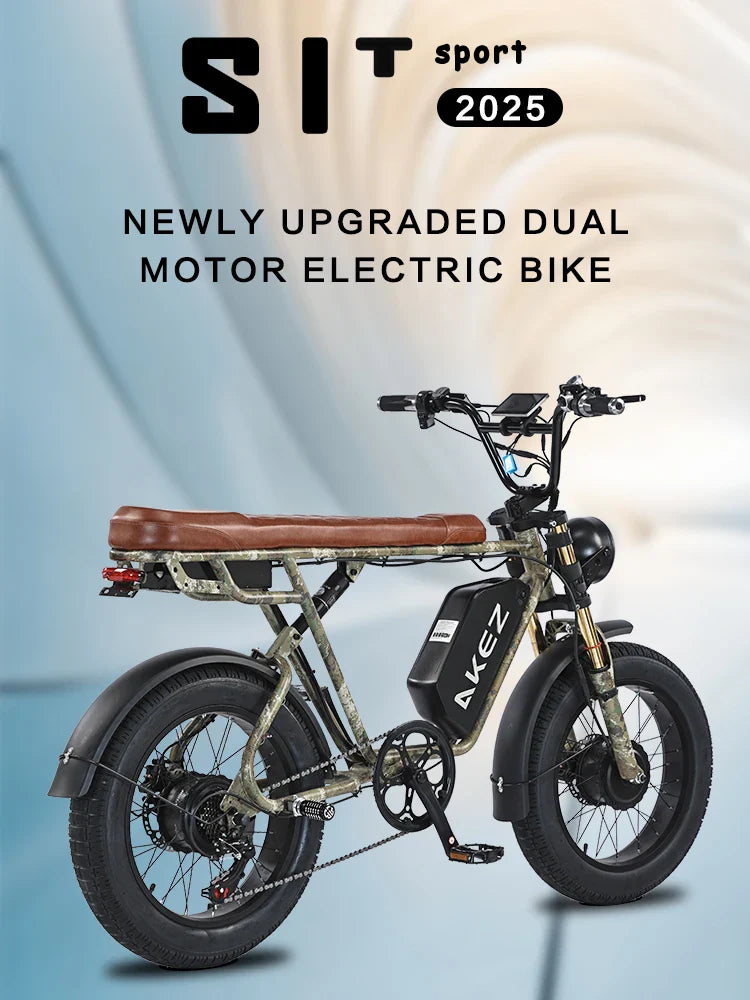 KTX-534611 Electric Mountain Fat Bike with 1500W Motor and 26Ah Lithium Battery, 20-Inch Wheels, 7-Speed Gear System