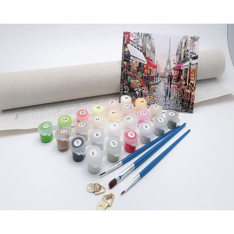 KTX-535123 DIY Painting by Numbers Kit - Cute Shih Tzu Design, 40x50 cm Linen Canvas with Brushes and Paints