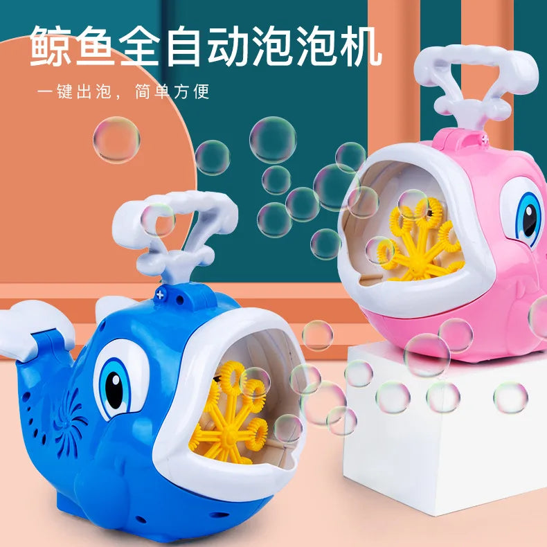 KTX-535123 Electric Cartoon Whale Bubble Maker with Music for Outdoor Kids Activities