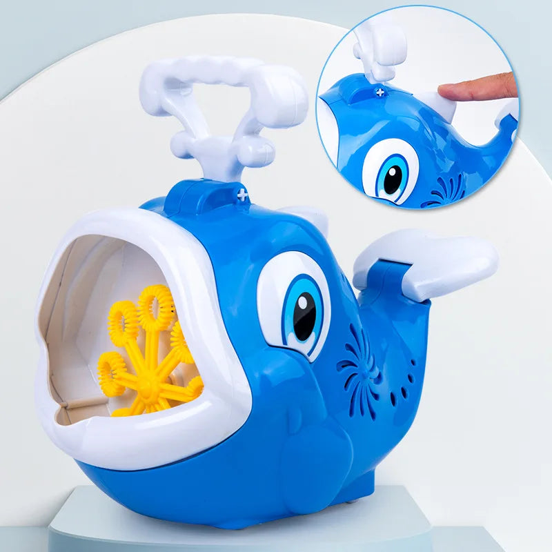 KTX-535123 Electric Cartoon Whale Bubble Maker with Music for Outdoor Kids Activities
