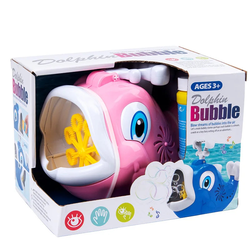 KTX-535123 Electric Cartoon Whale Bubble Maker with Music for Outdoor Kids Activities