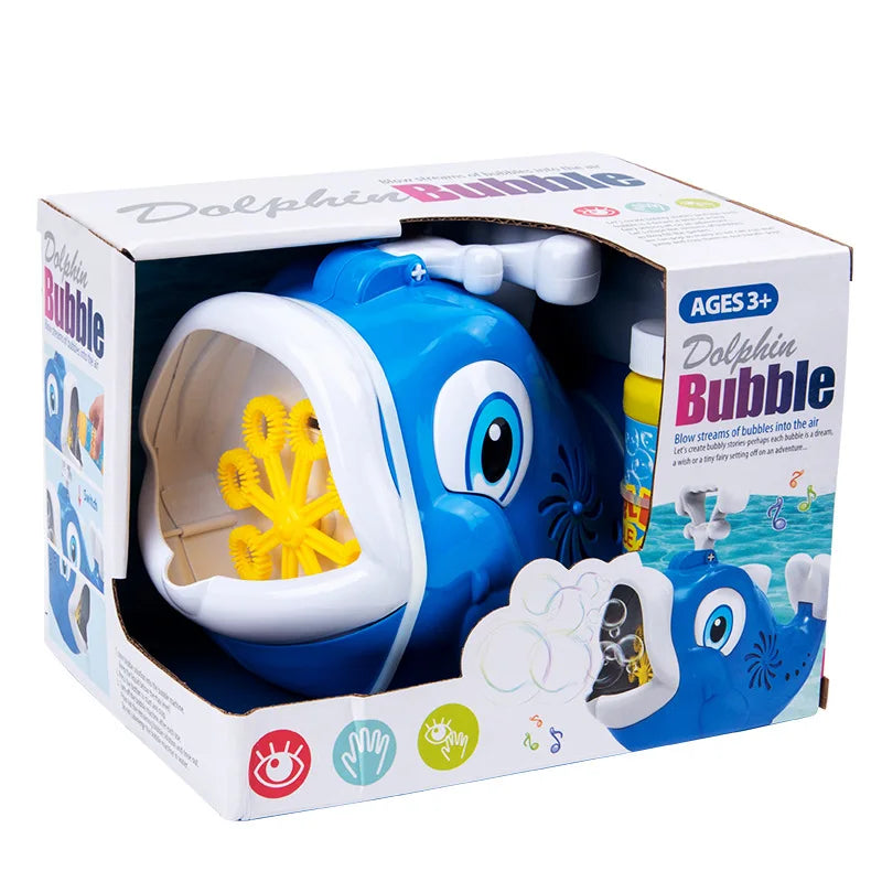 KTX-535123 Electric Cartoon Whale Bubble Maker with Music for Outdoor Kids Activities