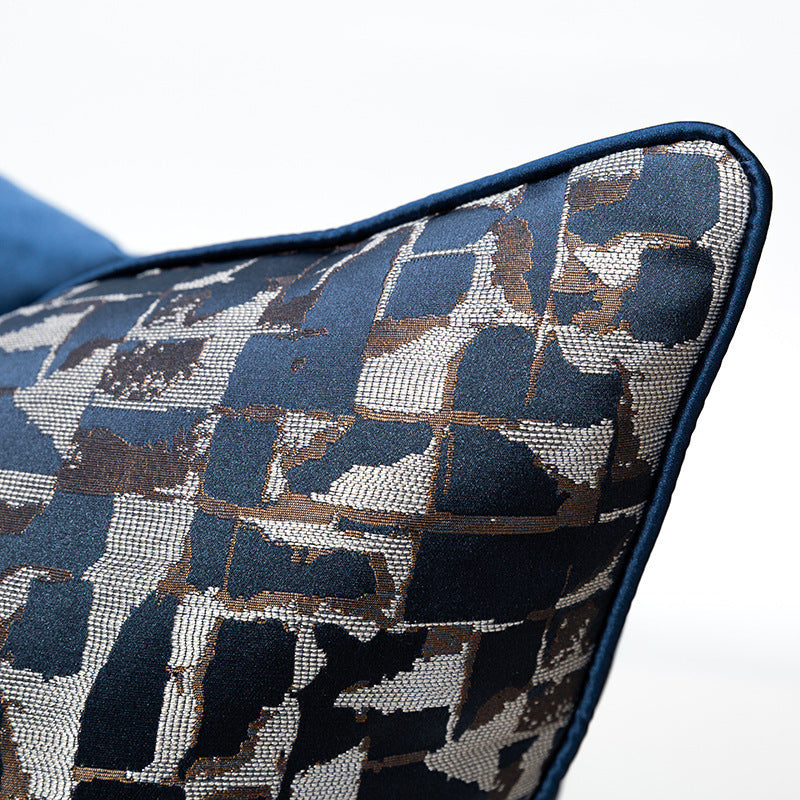 KTX-535251 Modern Minimalist Plaid Pillow Cases in Dark Blue - Available in Various Sizes