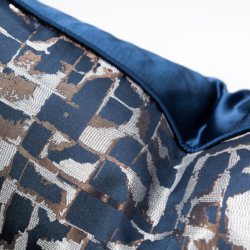 KTX-535251 Modern Minimalist Plaid Pillow Cases in Dark Blue - Available in Various Sizes