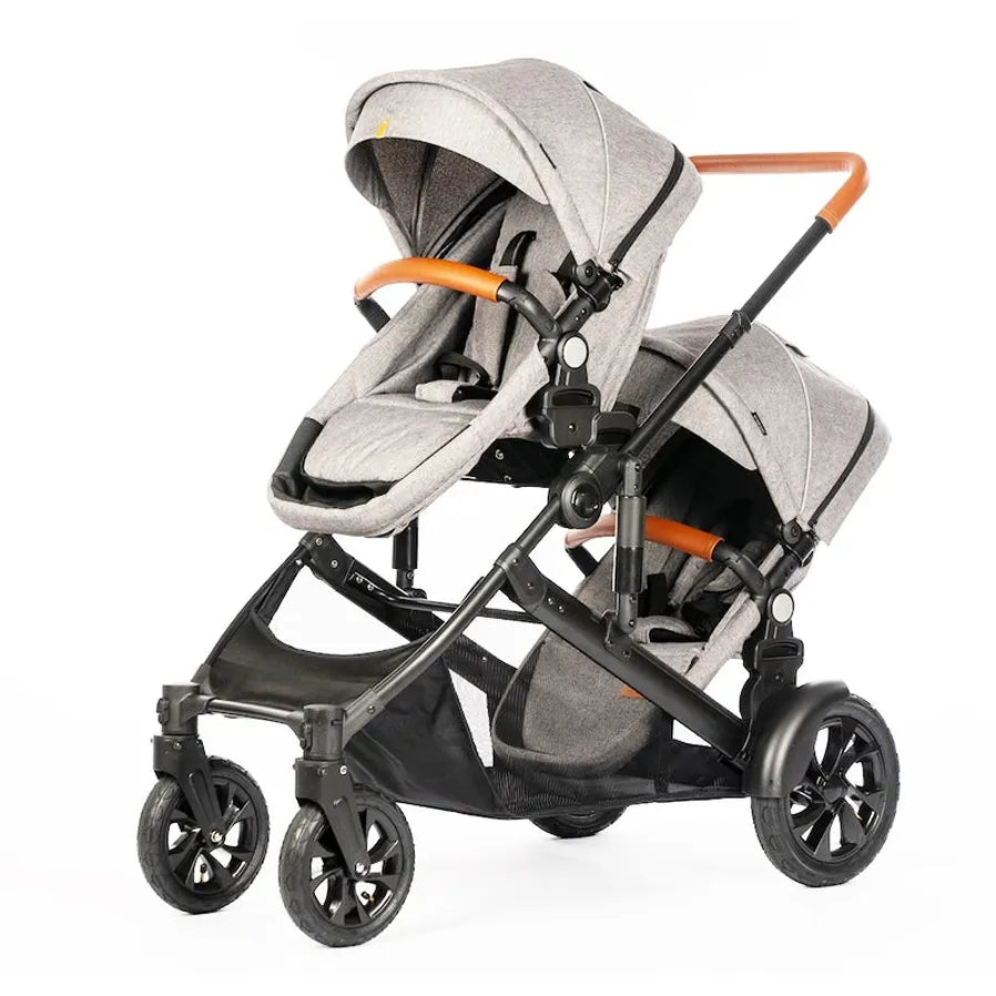 KTX-535635 Lightweight Side-by-Side Double Stroller with Individual Recline and Easy Fold Mechanism