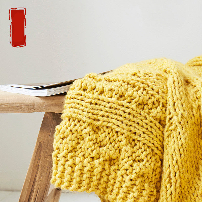 KTX-536275 Cozy Knitted Thread Blanket - Soft Acrylic Sofa Cover for Winter, 130x160 cm