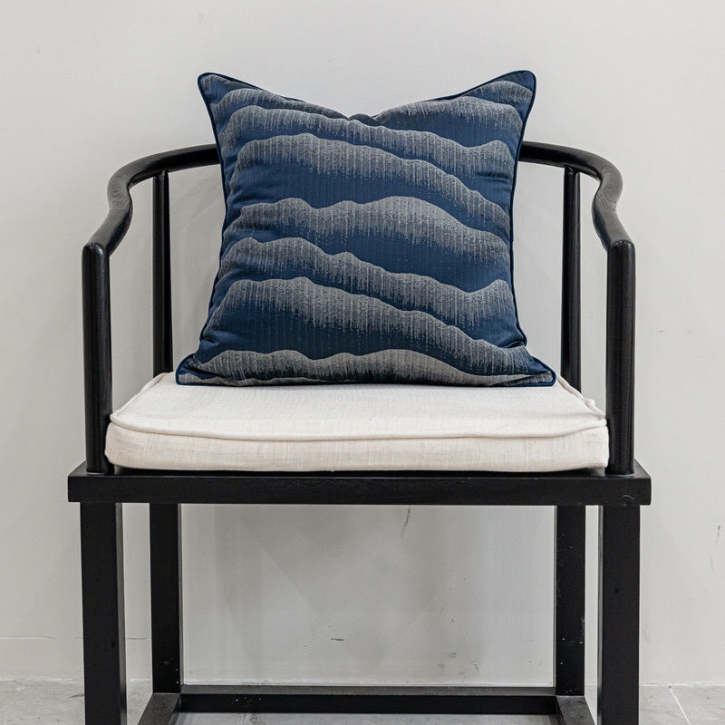 KTX-536595 Minimalist Blue Pine Cypress and Jacquard Pillowcase Set