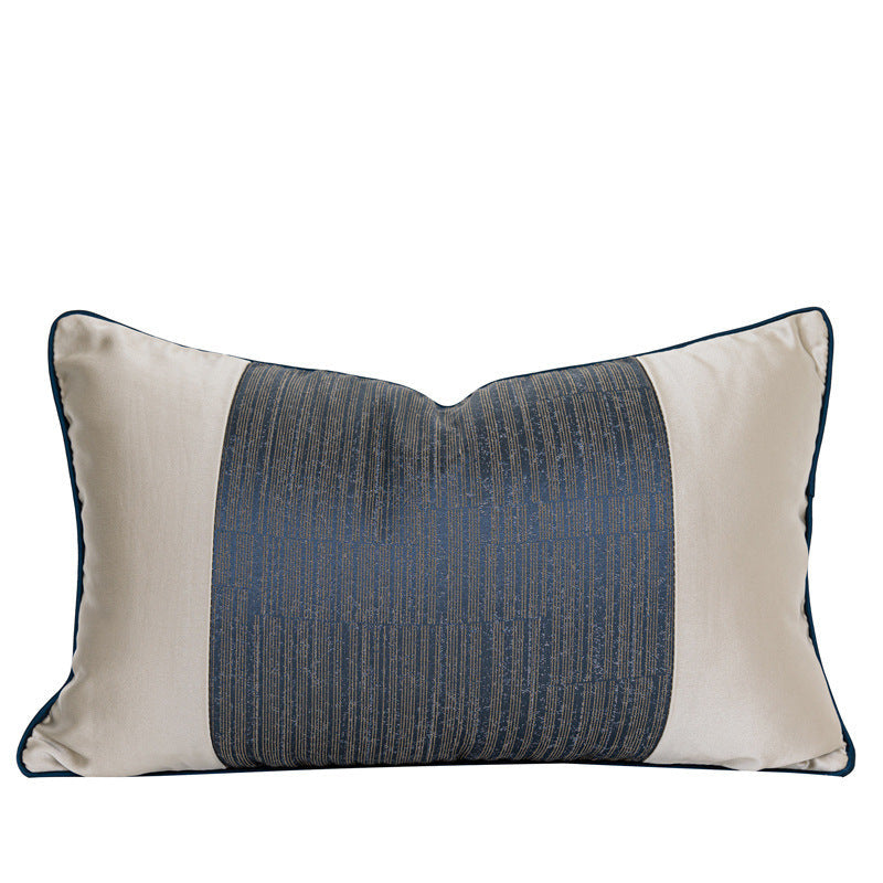 KTX-536595 Minimalist Blue Pine Cypress and Jacquard Pillowcase Set