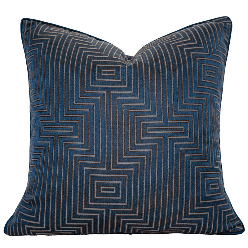 KTX-536595 Minimalist Blue Pine Cypress and Jacquard Pillowcase Set