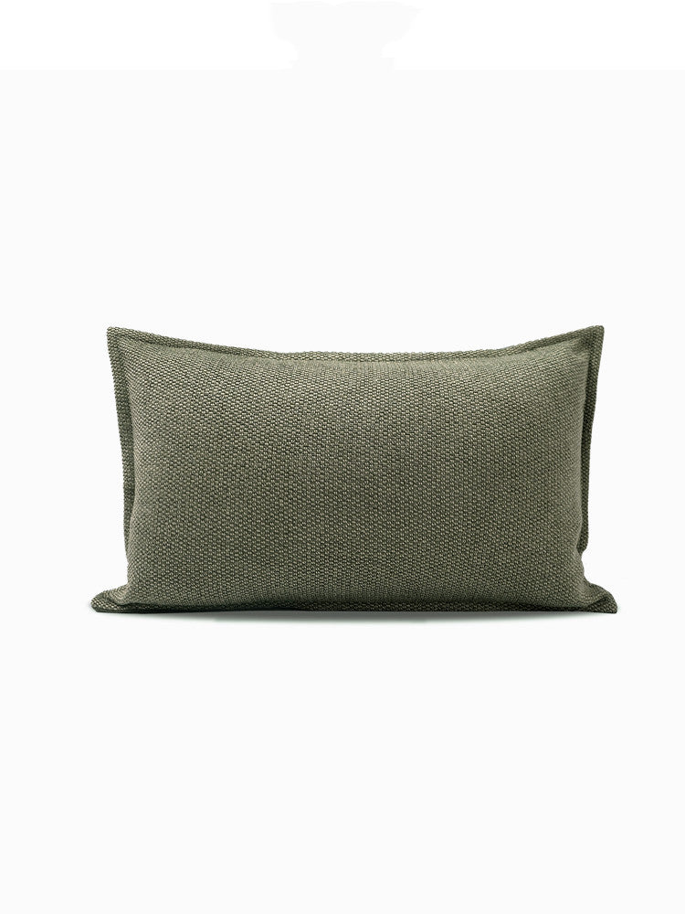 KTX-537427 Gray-Green Cotton and Linen Lumbar Pillow with Simple Nordic Design in Various Sizes