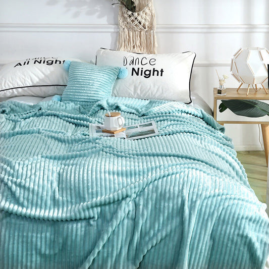 KTX-538067 Cozy Coral Fleece Blanket - Available in Multiple Sizes and Colors for All Seasons