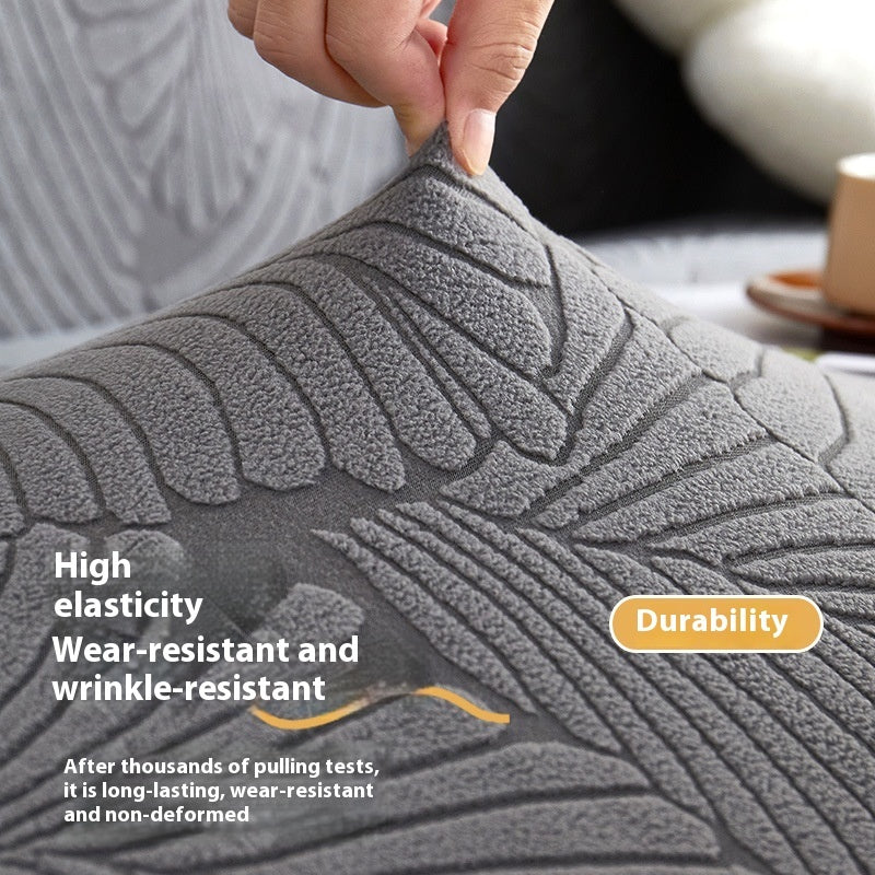 KTX-538643 Universal Jacquard Velvet Chaise Sofa Cover, Stain-Resistant, Modern Floral Pattern Options