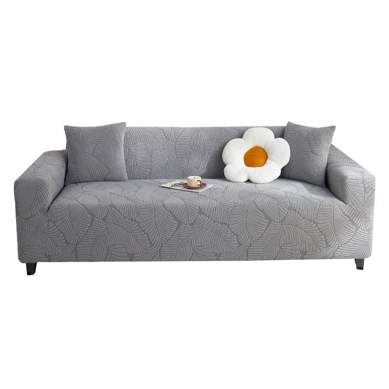 KTX-538643 Universal Jacquard Velvet Chaise Sofa Cover, Stain-Resistant, Modern Floral Pattern Options