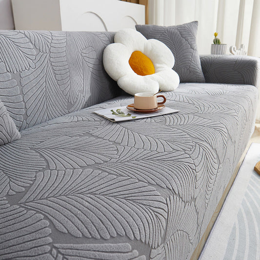 KTX-538643 Universal Jacquard Velvet Chaise Sofa Cover, Stain-Resistant, Modern Floral Pattern Options